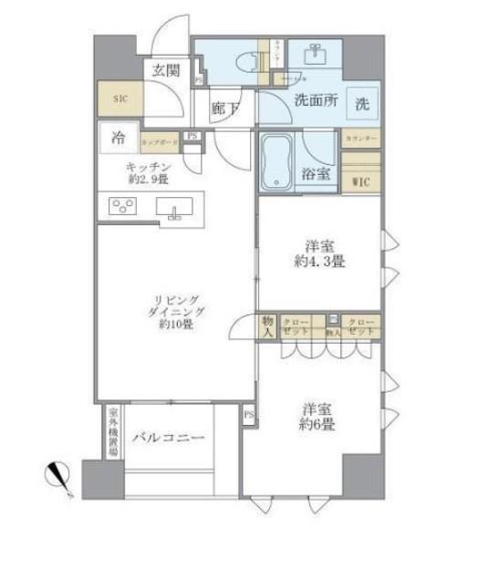 ブリリア新川一丁目(2LDK/5階)の間取り写真