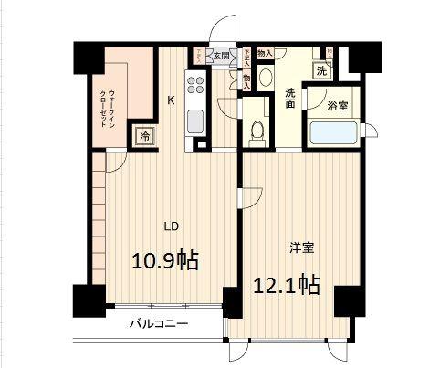 レジデンス白金パークフロント(1LDK/8階)の間取り写真