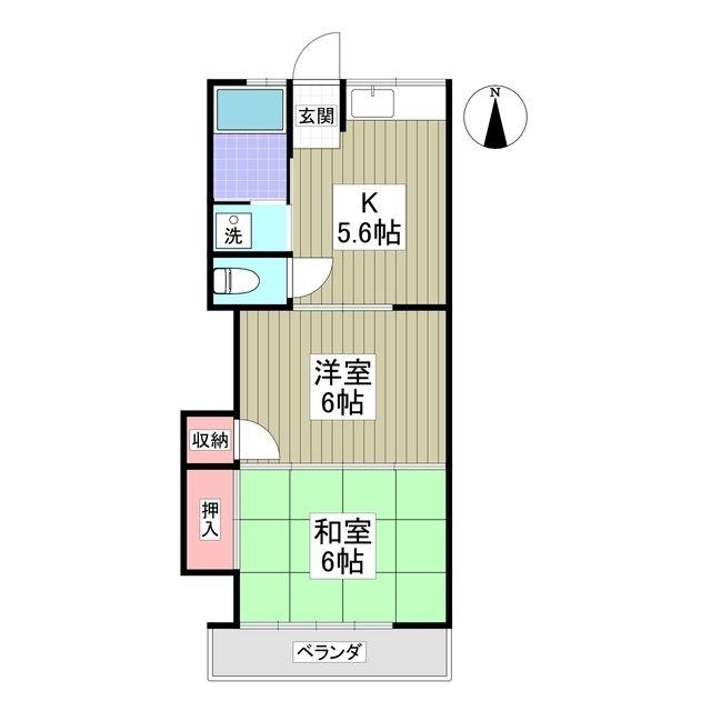 第二静和荘(2K/2階)の間取り写真