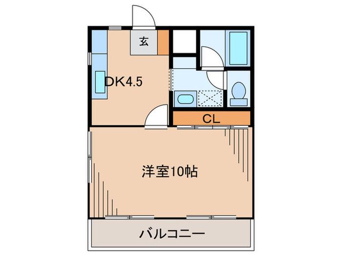 ファミールプラザ48(1DK/1階)の間取り写真