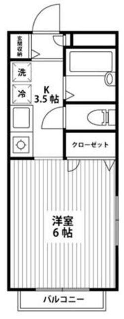 サニーハウス(1K/2階)の間取り写真