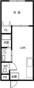 グレスト元町(1LDK/2階)の間取り写真