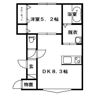 ノヴェル51A・B(1LDK/1階)の間取り写真