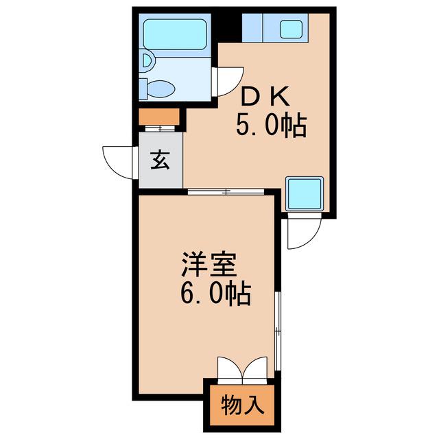 チサンマンション広小路(1DK/4階)の間取り写真