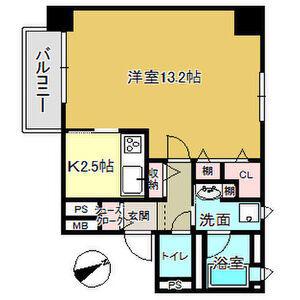 LA CASA ALBA DUE(1K/4階)の間取り写真