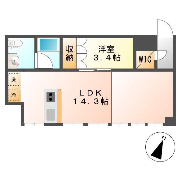 コレクション名駅Ⅲ(1LDK/6階)の間取り写真