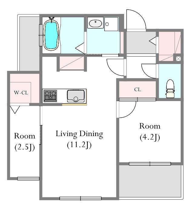 CASA VISTA UEBARU(2LDK/6階)の間取り写真