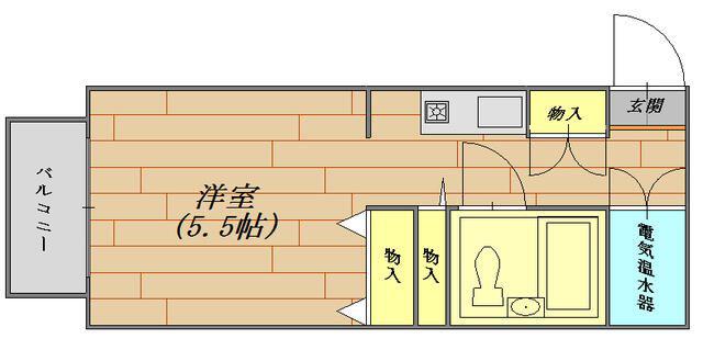 ベルハイツ座間(ワンルーム/1階)の間取り写真