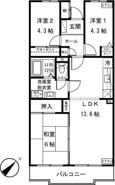 アガット日吉(3LDK/2階)の間取り写真