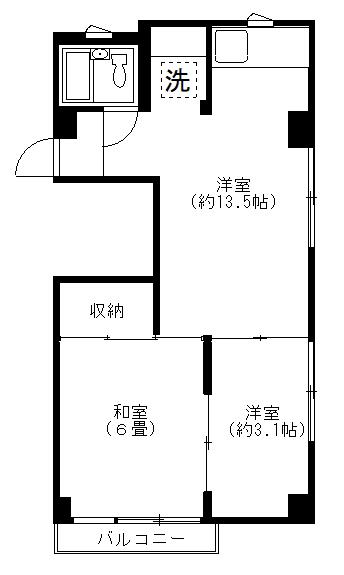 メゾン清川(2DK/3階)の間取り写真