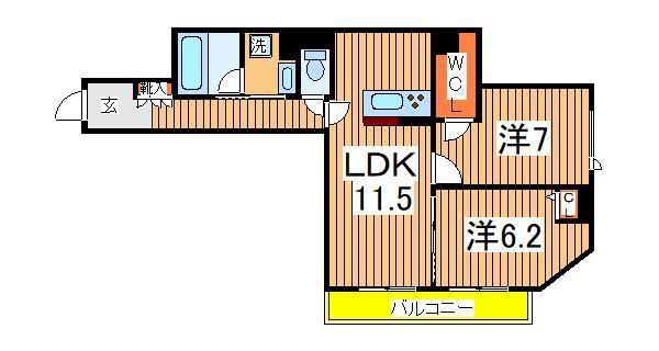 ASTRUM(2LDK/3階)の間取り写真
