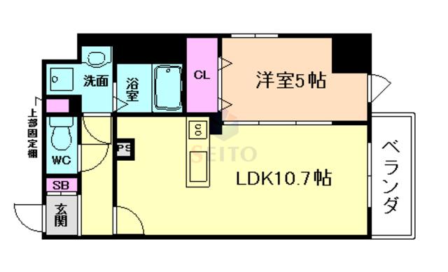 S-KIIEN FUKUSHIMA(1LDK/2階)の間取り写真