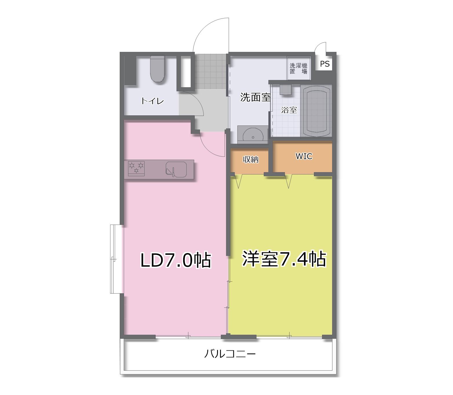 アンビシャス(1LDK/3階)の間取り写真