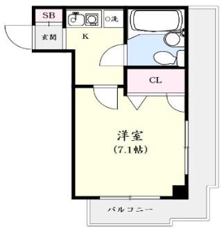 パレ・ドール柏II(1K/2階)の間取り写真
