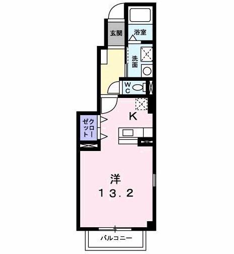 ミルトニア(1K/1階)の間取り写真