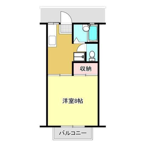 パークヒルズII(ワンルーム/2階)の間取り写真