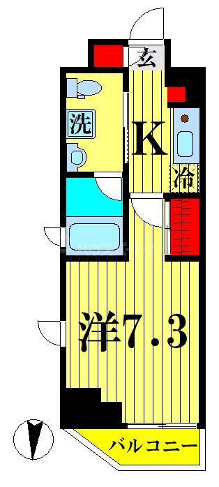 ベルグレード亀戸(1K/2階)の間取り写真
