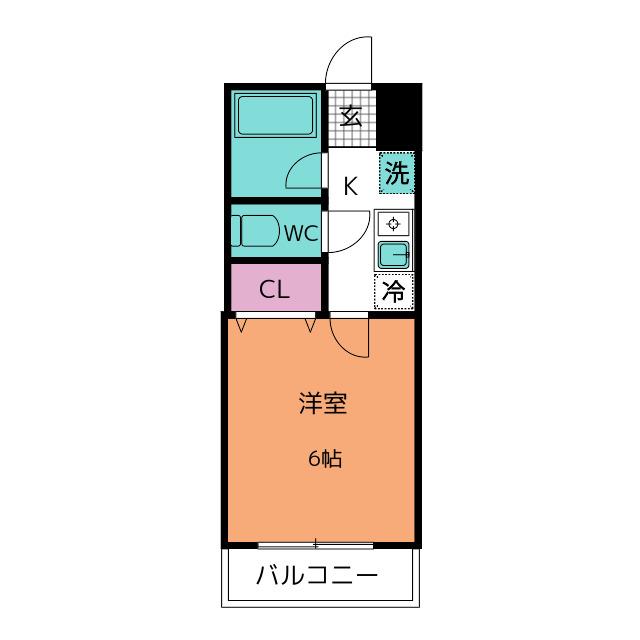 カーサ・ディ・パルコ(1K/2階)の間取り写真