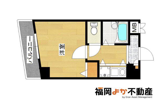 エスポワールマンション天神南(1K/5階)の間取り写真