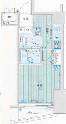 メインステージ東本橋(1K/4階)の間取り写真