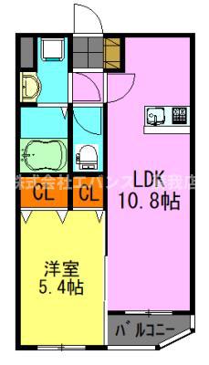 CHEZ PLAISANT(1LDK/2階)の間取り写真