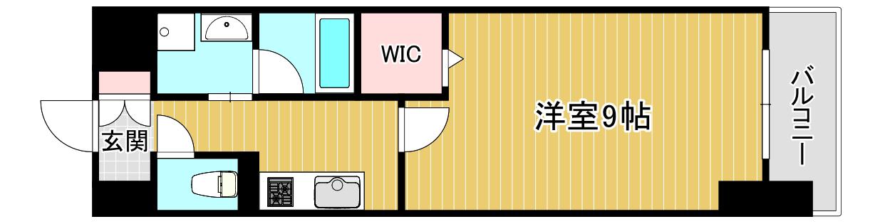 グレイス難波南(1K/3階)の間取り写真