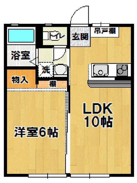 リオメゾン(1LDK/2階)の間取り写真