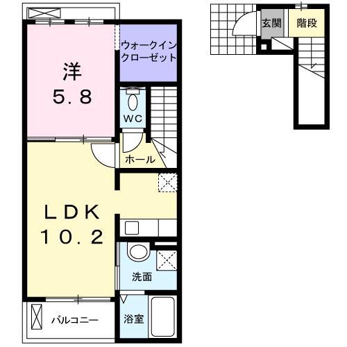 ベル ルミエール 203(1LDK/2階)の間取り写真