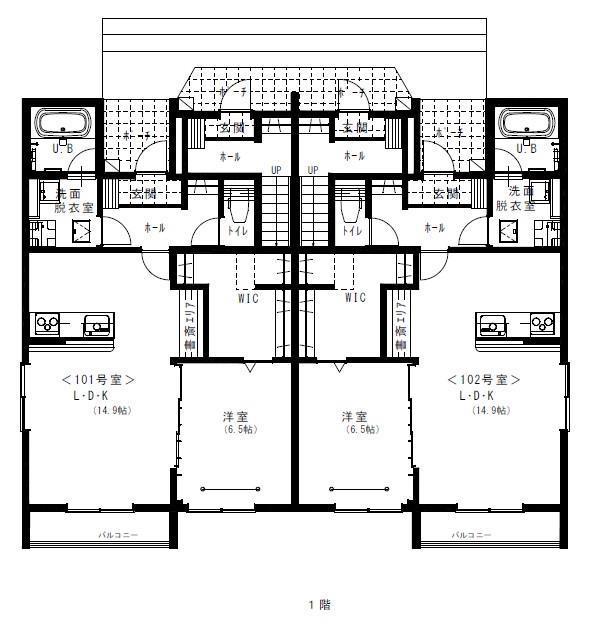 ナティーブウエスト(1LDK/1階)の間取り写真