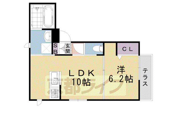 カーサ涼風(1LDK/1階)の間取り写真