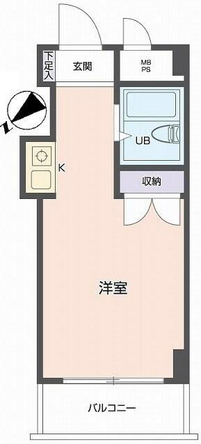トップ向陽町(ワンルーム/3階)の間取り写真