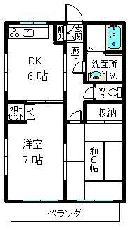 秩父鉄道 秩父駅 徒歩14分 3階建 築29年(2DK/2階)の間取り写真