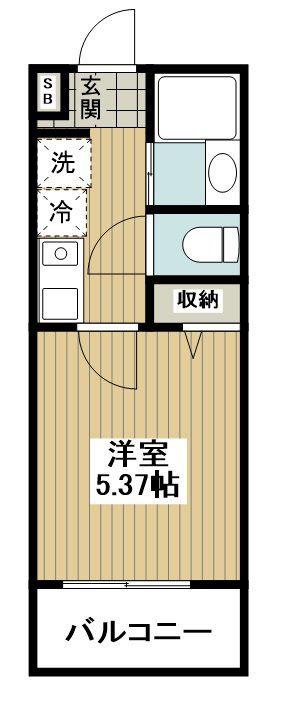 フルセイル橋本15(1K/2階)の間取り写真