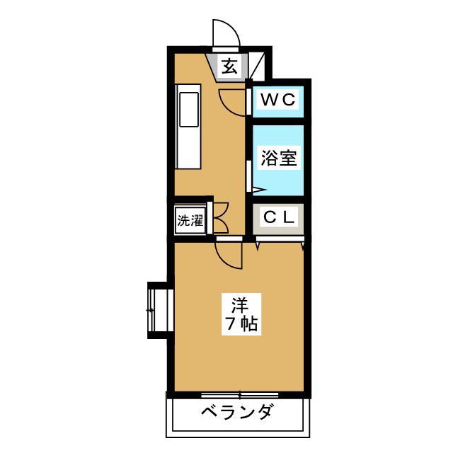 サンエクセル英(1K/2階)の間取り写真