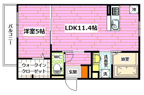 エレガンス パレス(1LDK/3階)の間取り写真