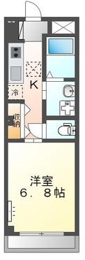 アイビスII(1K/1階)の間取り写真