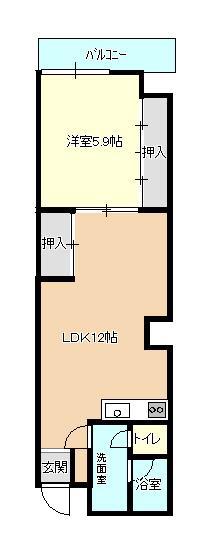 AKORA(1LDK/4階)の間取り写真