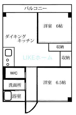 マンションニュー中山(2LDK/8階)の間取り写真