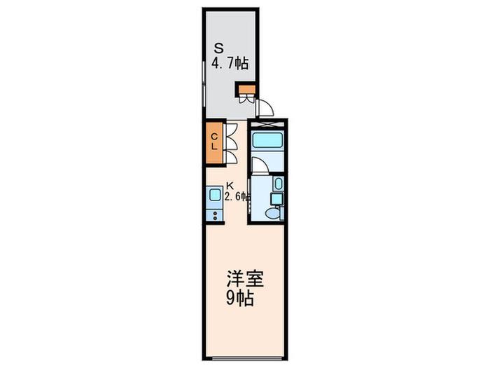 プラティーク大塚(1SK/2階)の間取り写真