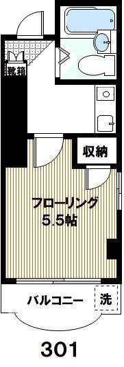 エメラルドハイツ(1K/3階)の間取り写真