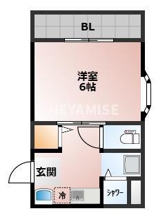 BEN匠8番館(1K/3階)の間取り写真