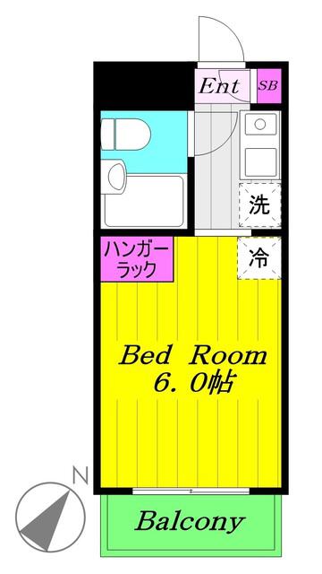百合ヶ丘池上マンション(ワンルーム/2階)の間取り写真