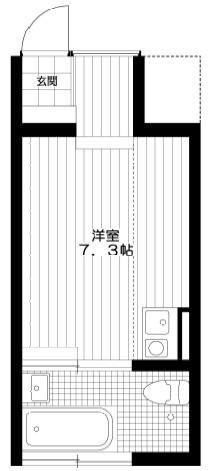 グランディール哲学堂 手有(ワンルーム/1階)の間取り写真