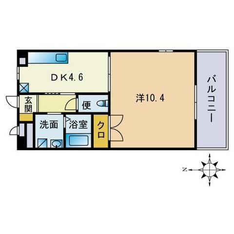 アンプルールフェールKANAME(1DK/1階)の間取り写真