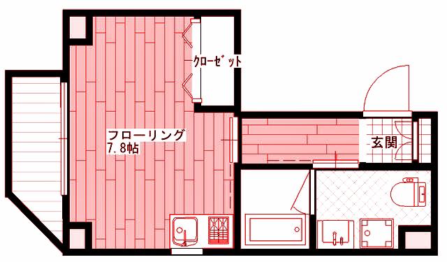アンシャンテII(1K/4階)の間取り写真