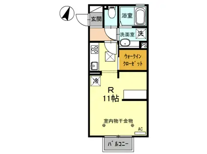 ジェイド箱森 II(ワンルーム/1階)の間取り写真
