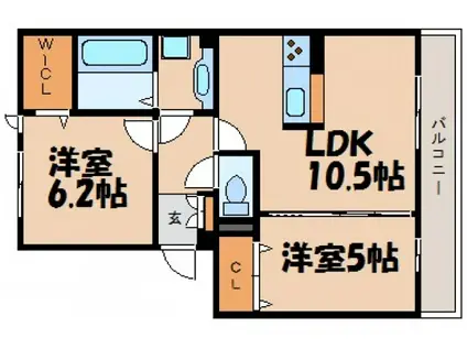 CAMPHORATREE(2LDK/2階)の間取り写真
