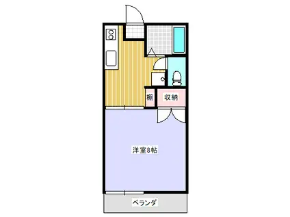ラパス鉢形(1K/1階)の間取り写真