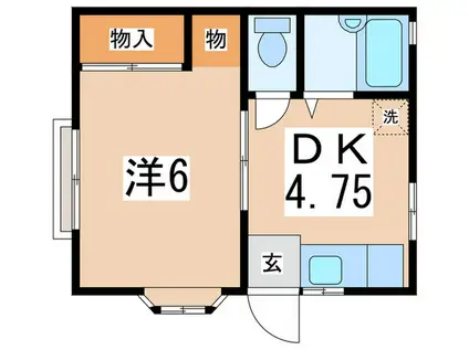 アパート美里(1DK/1階)の間取り写真