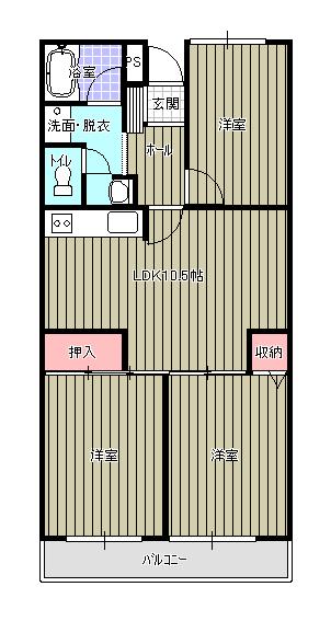 グリーン56(3LDK/3階)の間取り写真